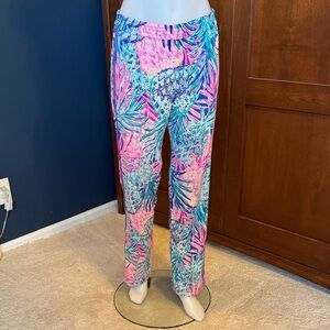 Lilly Pulitzer Pink and Blue Tropical Luxletic Pants